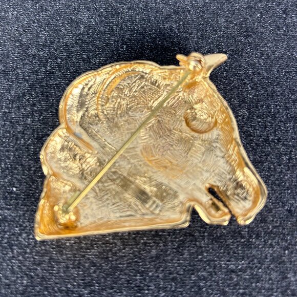 Doreen Ryan Unsigned Vintage Brooch Gold Tone Horse with Flowing Mane Large 90’s - Picture 6 of 8